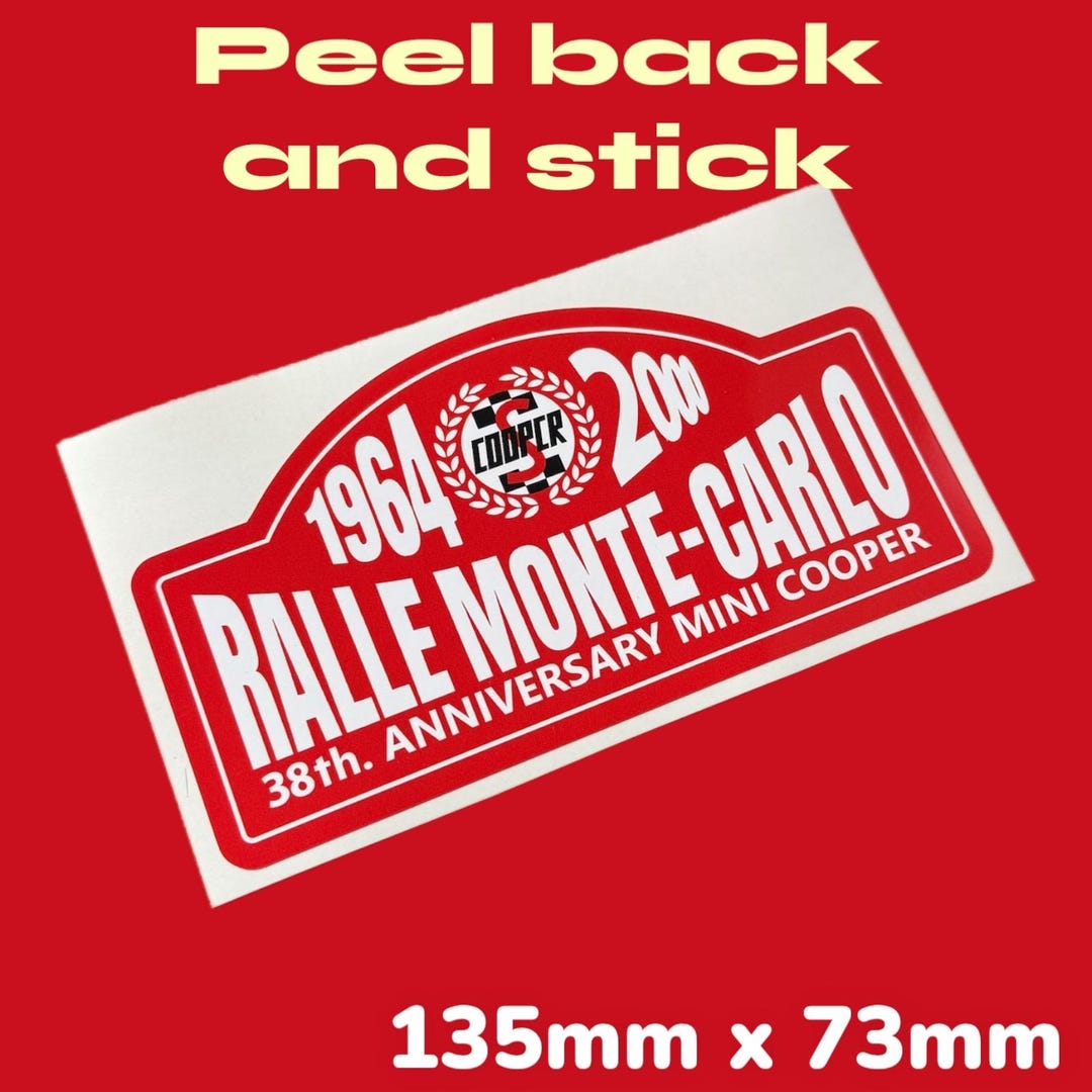 1964 2000 Rallye Monte Carlo Vinyl Sticker Classic Mini Car Rally FIA ...