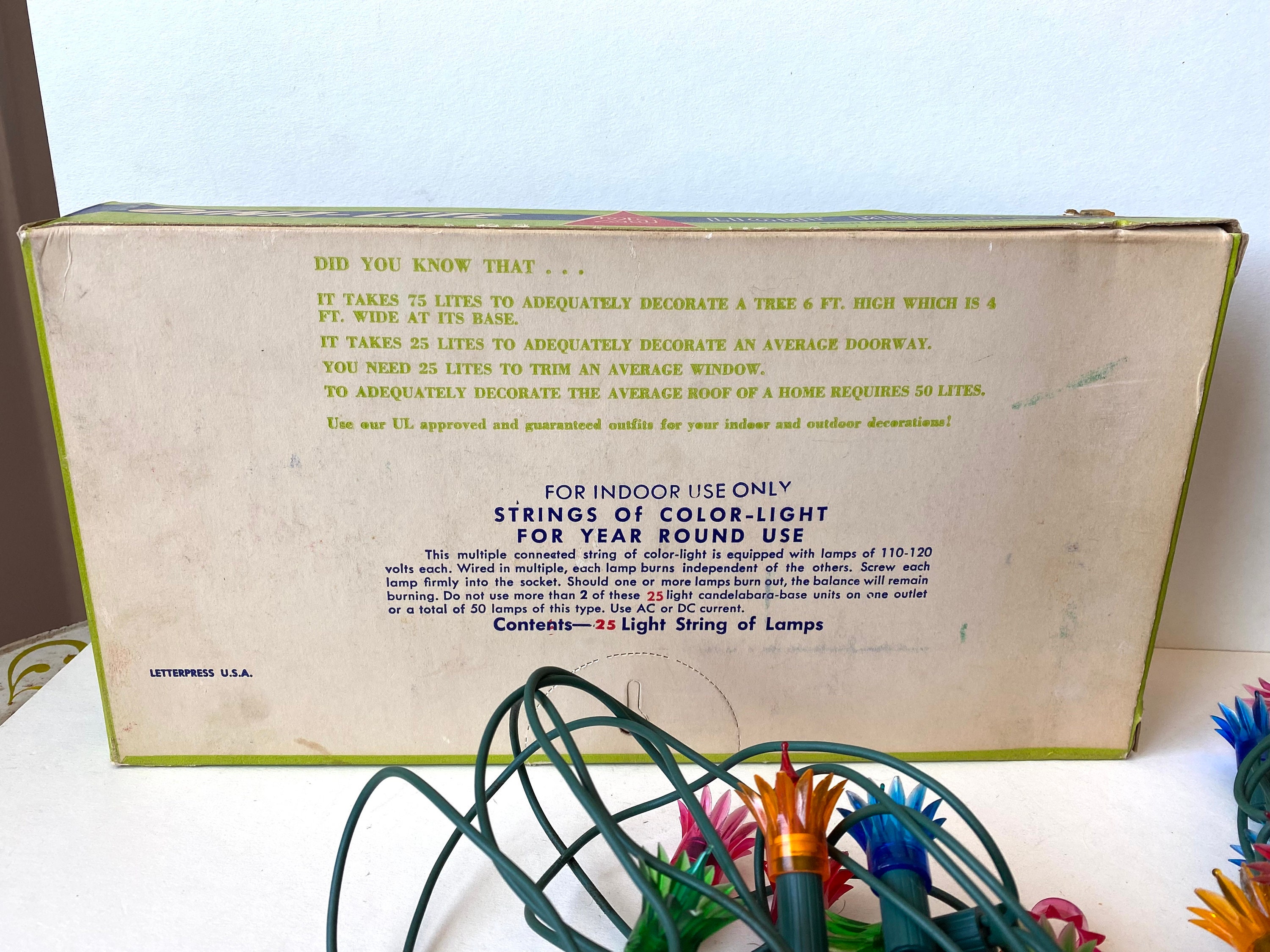 Dyna Light Vintage Christmas String Lights With Reflectors Etsy