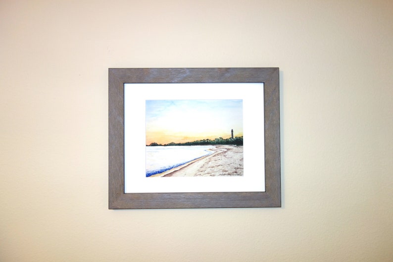 Pensacola Lighthouse, Florida Beach, NAS, Ocean Watercolor Painting