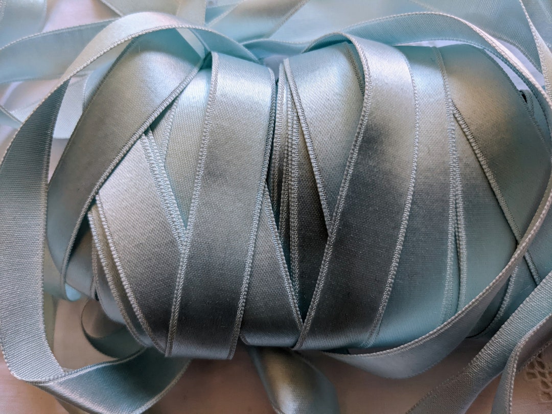 Vintage Light Blue Satin Ribbon - Etsy