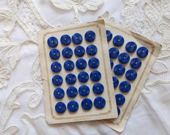 24 blue glass vintage Art Deco buttons