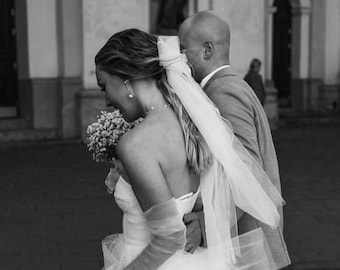 Bridal Tulle Hair Bow: Long Wedding Veil Alternative