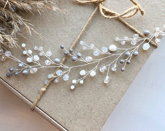 Ready to ship Bridal hair wreath, Wedding hair piece, Bridal crystal hair vine, Wedding hair accessories, Bridal handmade hair vine,