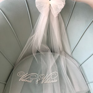 Brudhårslöja: Broderad tyll bröllopsaccessoar bild 8