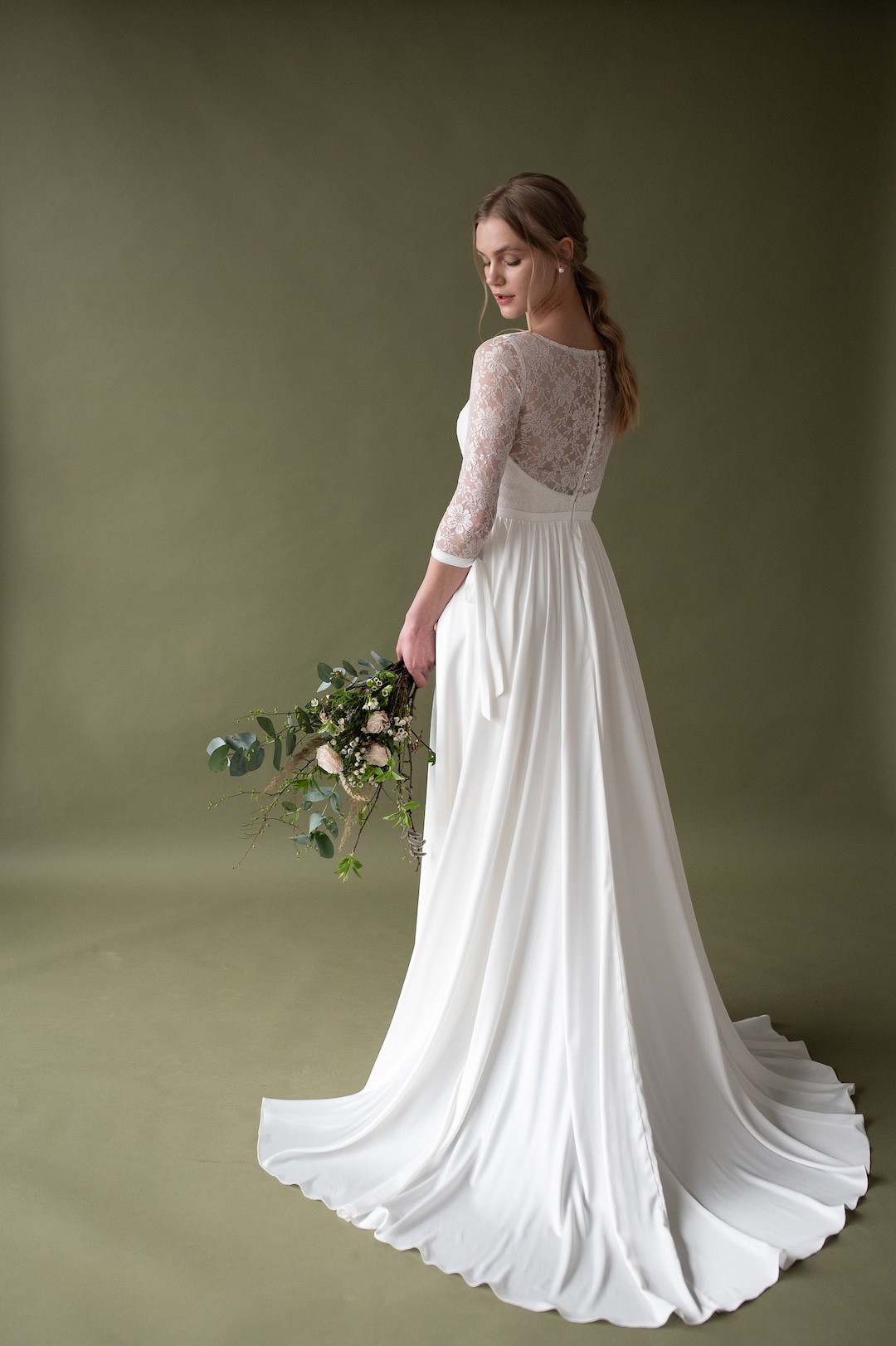 Modest Wedding Long Sleeve Lace Wedding Dress Pinterest Minimalist