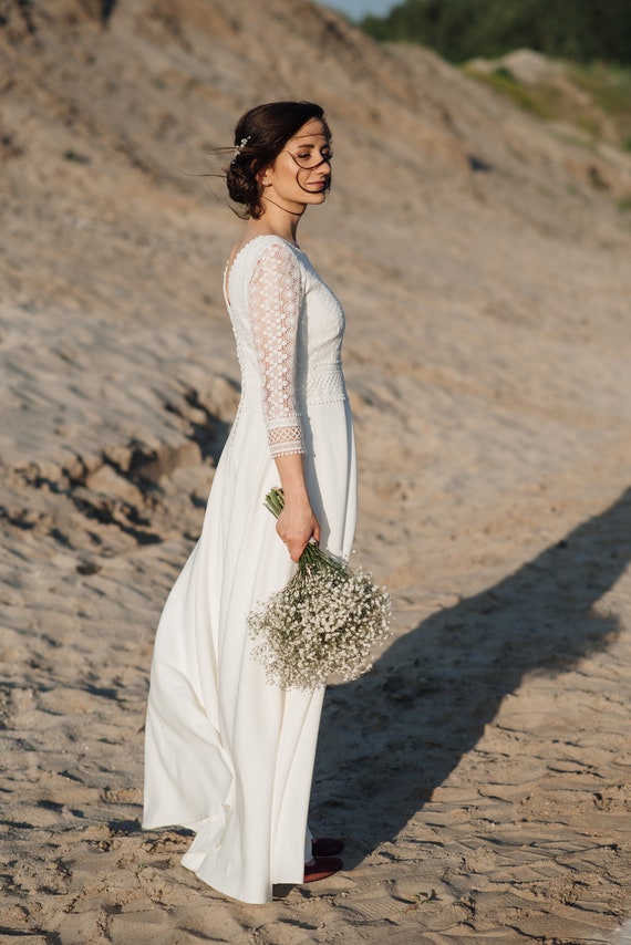 minimalist boho wedding dress