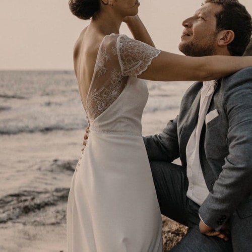 Modest Lace Wedding Dress Boho Style 