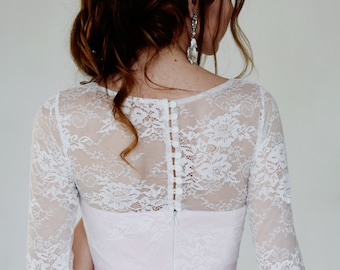 Spitze Tüll Brautkleid: Rosa, Weiß Boho Brautkleid