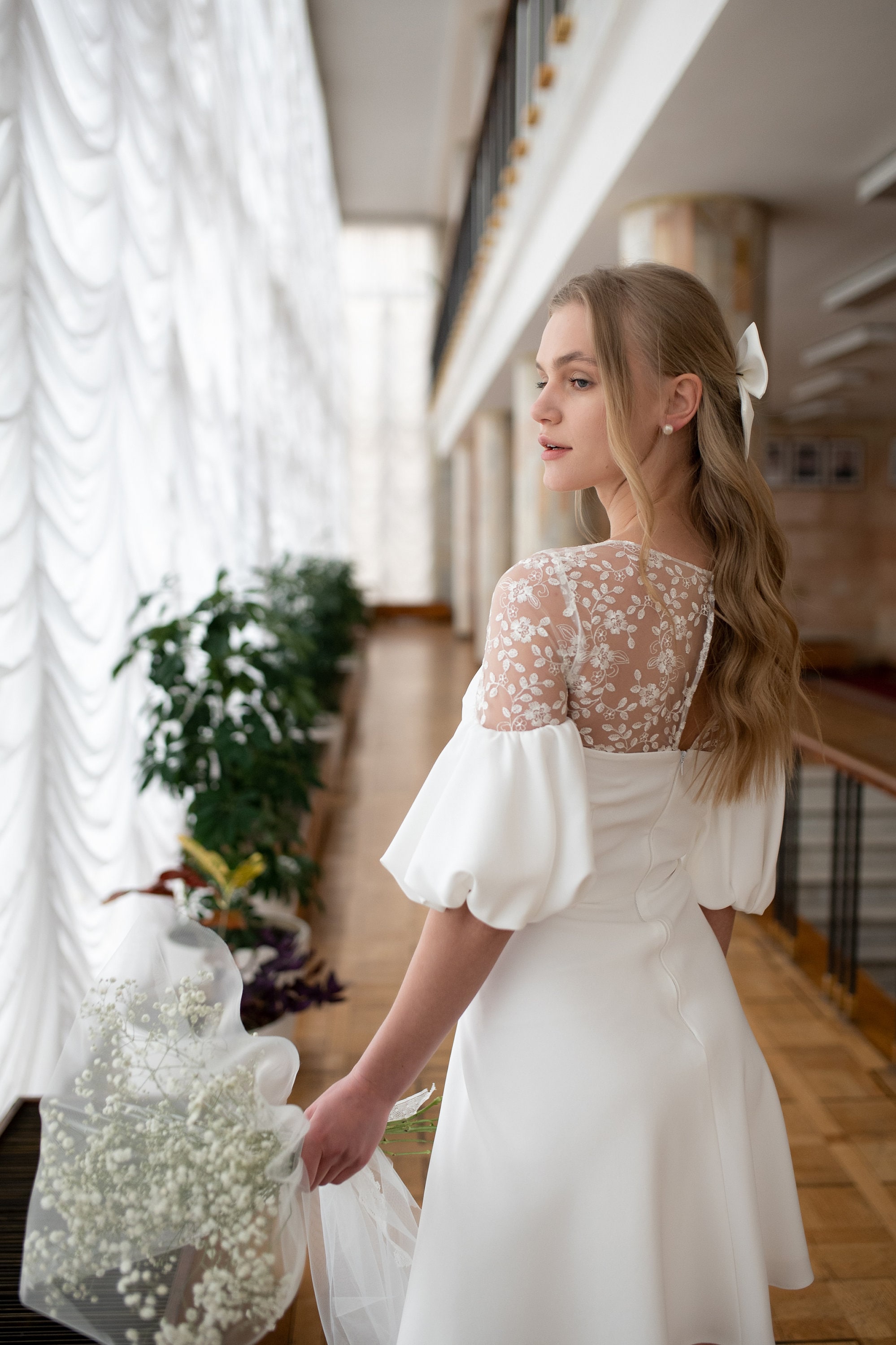 VelvetGlow Braut Haar Schleife Mit Schleier - Elegant Für Hochzeit & Junggesellenabschied
