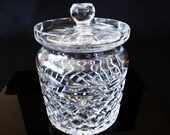 Waterford Crystal Glandore Biscuit Barrel, ESTATE CRYSTAL, Shabby Chic Glass Decor, Vintage 1980 39 s Fine Lead Crystal, Retro Glass Home Decor