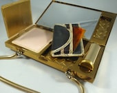 Wiesner of Miami MOP Purse, Vintage Mother of Pearl Minaudiere, Trickettes Compact Hand Purse, Vintage Compact Mirror Purse, Vintage Compact