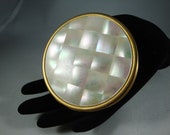 Max Factor Mirror Compact, Vintage Mother of Pearl Mirror Compact, Vintage Faux MOP Made USA Mirror Compact, Max Factor Creme Puff Compact