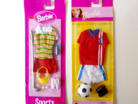 koppel hoofdonderwijzer band Barbie Outfits New in Box Barbie TOTALLY SPORTS Golf Soccer - Etsy