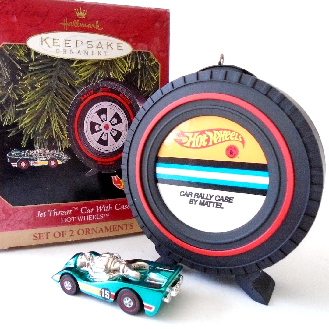 HOT WHEELS Hallmark Keepsake Ornament, Hot Wheels Jet Threat Car Case  Hallmark Ornament Set, Hallmark Tire Car Case Hot Wheels Ornament 