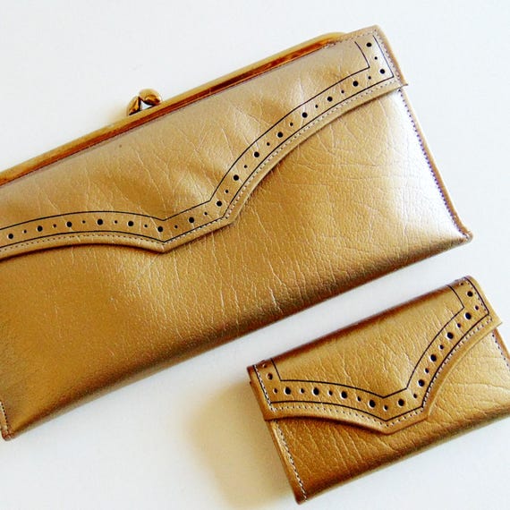 PRINCESS GARDNER Metallic Gold Checkbook Wallet and Key Holder - Main Image