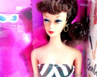1959 Barbie Doll, Mattel Reproduction Brunette Barbie, NRFB Brunette 35th  Anniversary Barbie, Original Swimsuit Barbie - Etsy