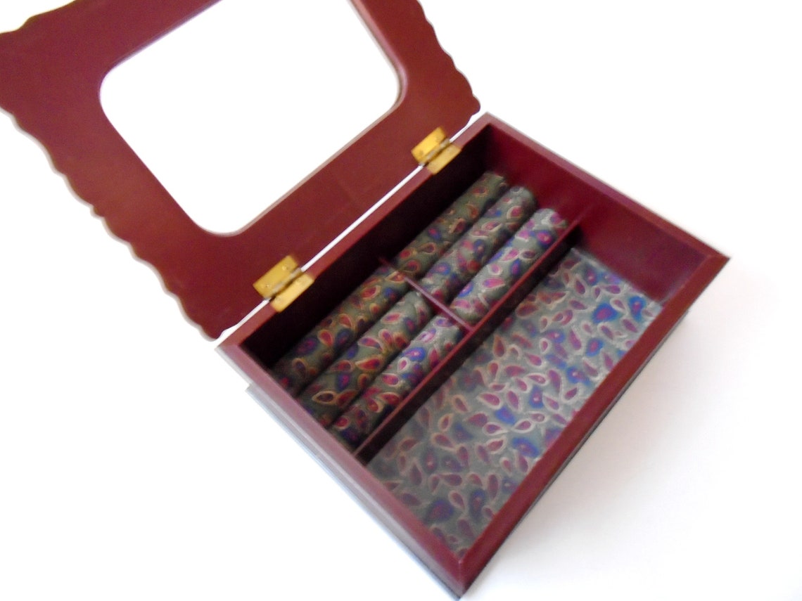 Dark Brown Plastic Jewelry Box 90s Wood Look Lucite Hinged Etsy