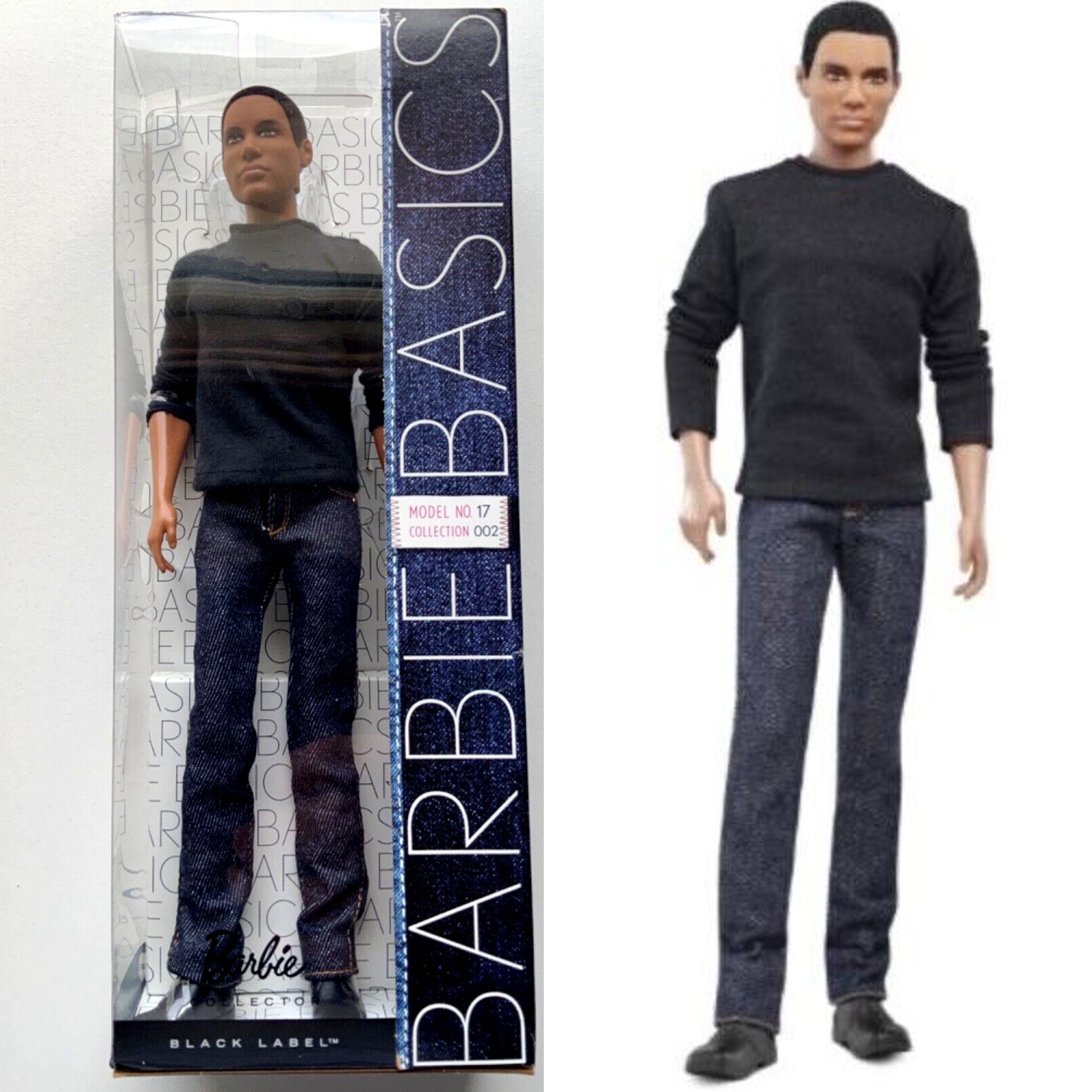 Barbie Basics Denim AA Ken Model Doll NRFB Barbie BASICS Black Label African American Ken Signature Denim Barbie Basics Model 17