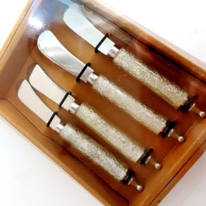 Foil Handle Long Spreader Set, Star Home Boxed Spreader Gift Set, Long Handle Stainless Spreaders, Fancy Handle Spreaders, Home Gift