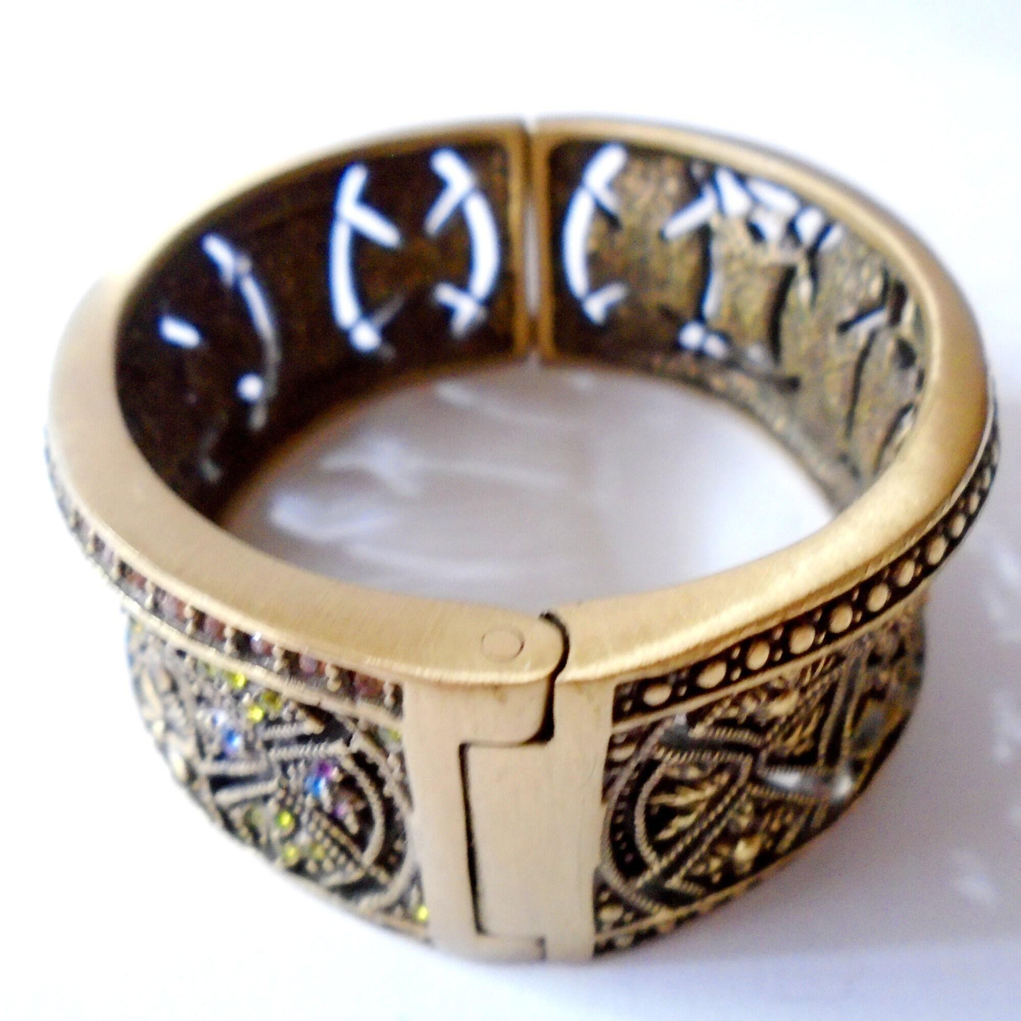 HEIDI DAUS BYZANTINE VINTAGE CUFF WATCH BRACELET Vintage Heidi Daus Byzantine Beauty Swarovski Crystal Bronze  main image 2