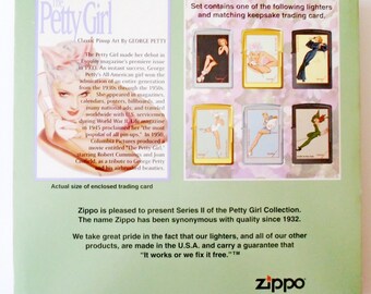 Vintage Pin up Girl Zippo Lighter, Zippo Pin up Petty Girl
