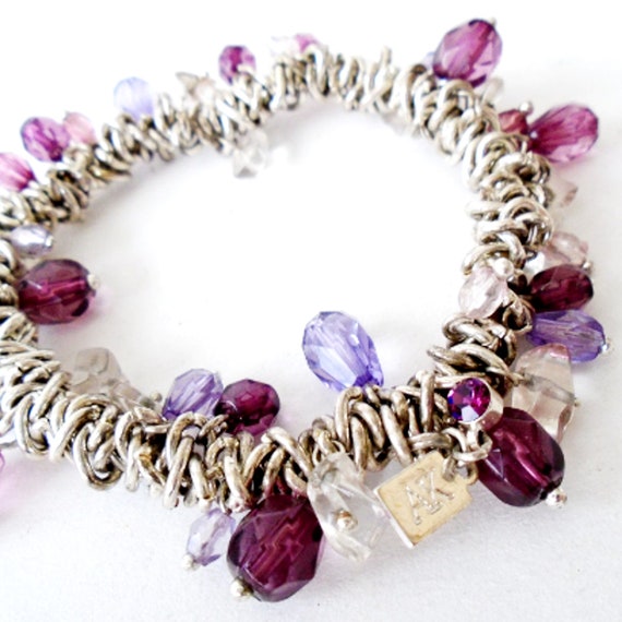 ANNE KLEIN Purple Charm Stretch Bracelet, Purple B