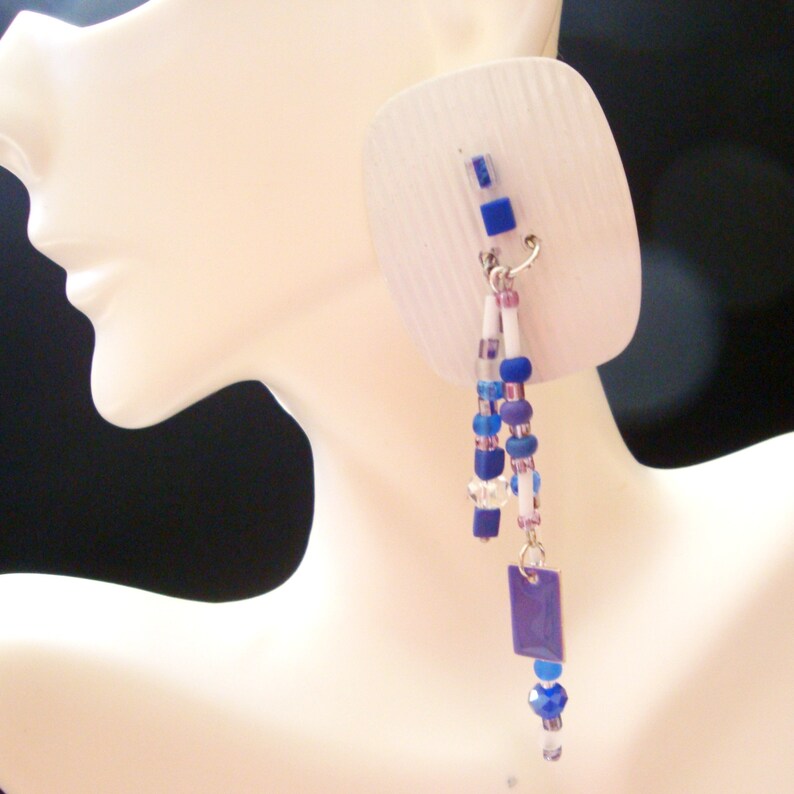 Savvy Diva Designs Purple Bead Earrings One of a Kind Purple Bead Dangle Earrings
