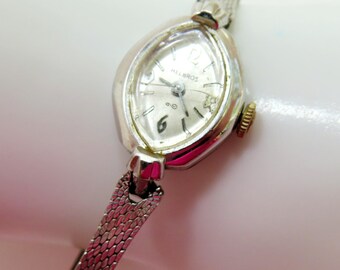 HELBROS Silvertone Ladies Watch, Vintage Helbros Mechancial 