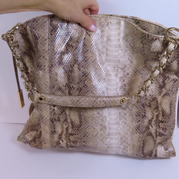 IVANKA Python Print Leather Bag, Beautiful & Eleg… - image 3