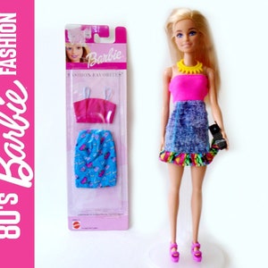 Blond Barbie Doll 80&#39;s Outfit + Cell Phone, Blond Barbie Doll with 80s Clothes, 80s Barbie Clothes OOAK Blond Mattel Barbie Doll Doll Set