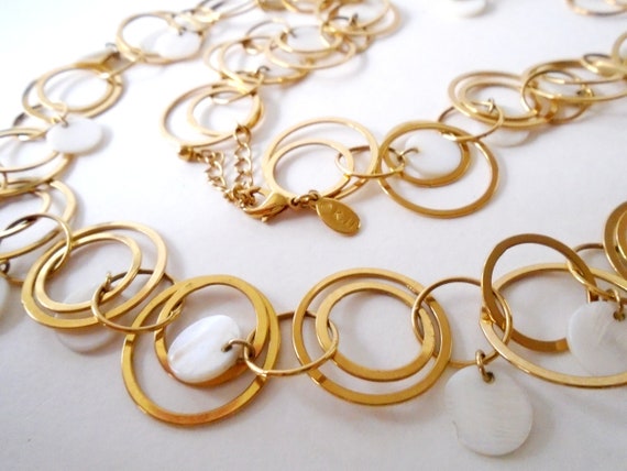 KENNETH JAY LANE Gold Rings Chain Necklace and Ea… - image 8