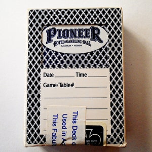 Vintage 1980s Pioneer Hotel Laughlin Playing Cards, SEALED Used Laughlin Nevada Deck of Cards, 80s Pioneer Hotel Laughlin Memorabilia Cards