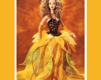 Vincent Van Gogh Sunflower Barbie Doll, Barbie Sunflower Doll NRFB, NRFB Artist Series Vincent Van Gogh Barbie