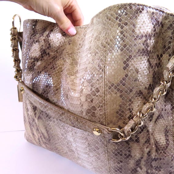 IVANKA Python Print Leather Bag, Beautiful & Eleg… - image 1