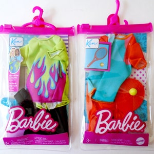 Ken Doll Tennis Casual Clothes, Two NIB Mattel Ken Doll Outfits, Ken Tennis Outfit, Two Ken Doll Outfits and Shoes
