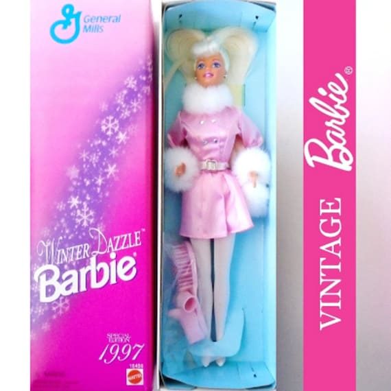 Vintage Barbie Doll, General Mills 1997 Winter Dazzle Barbie Doll