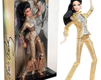 BARBIE LOVES ELVIS, Mattel Pink Label Elvis Collector Doll, New in