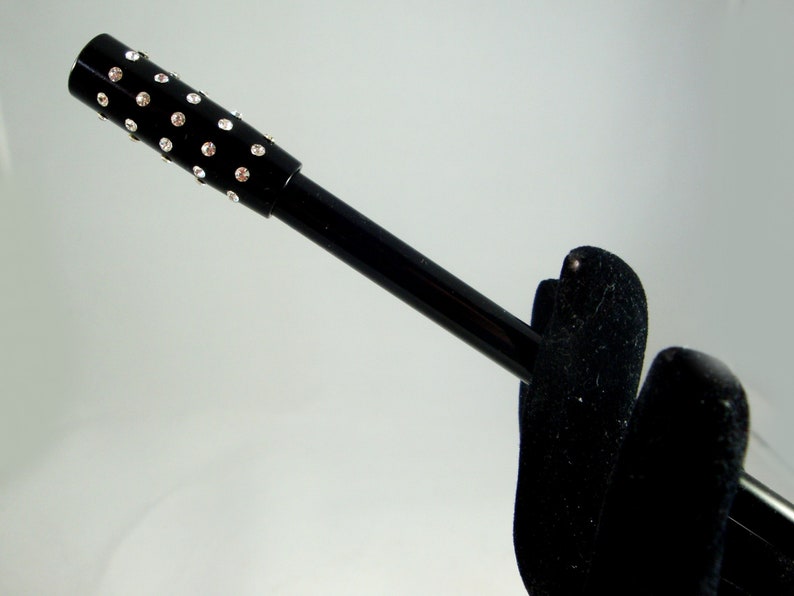 Black Rhinestone Cigarette Holder Long Black Cigarette Etsy