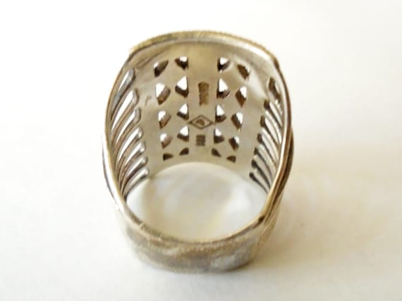 Rectangle 925 Silver Marcasite Ring, Signed 925 S… - image 6