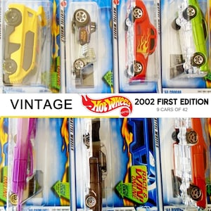 Hot Wheels 2002 First Edition Set of 9 NIP, First Edition 2002 Hot Wheels Collector Set, Die Cast 1:64 Scale Cadillac Malaysia Hot Wheels