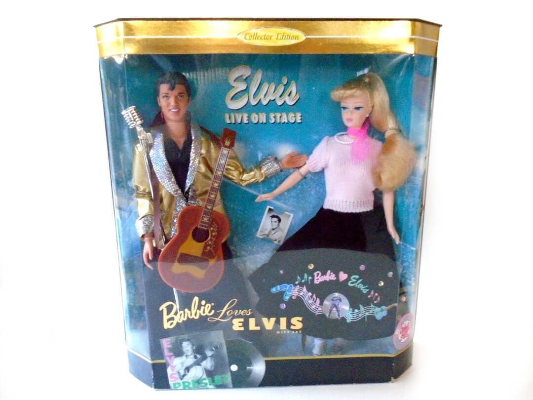 Vintage Barbie Loves Elvis Gift Set, 50's Barbie and Elvis Dolls