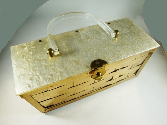 Vintage Basketweave Lucite Purse, 5 Lucite Purse,