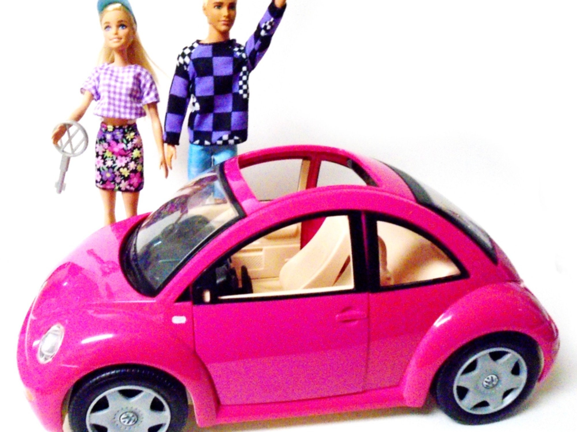 Vintage Mattel Barbie Car Pink VW Beetle Hot Pink Etsy