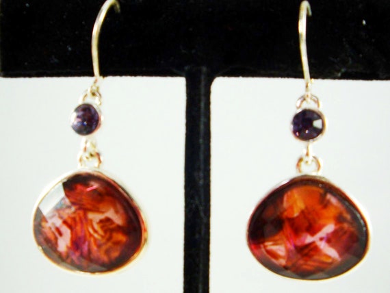 NAPIER Purple Earrings, Vintage Napier Amethyst D… - image 2