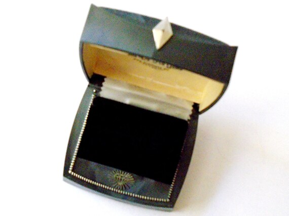 Fancy Gray Black Lucite Velvet Ring Box, Black Lu… - image 3