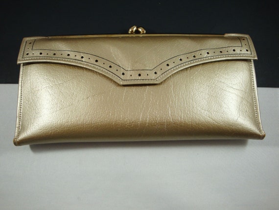 Princess Gardner Metallic Gold French Clutch and … - image 2