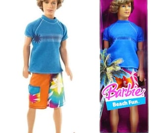 Barbie Blaine Cali Guy Scented Surfer Ken Doll, Vintage Wet Suit