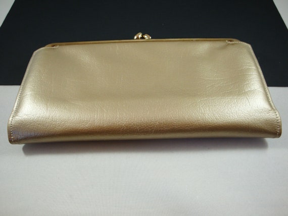 Princess Gardner Metallic Gold French Clutch and … - image 7