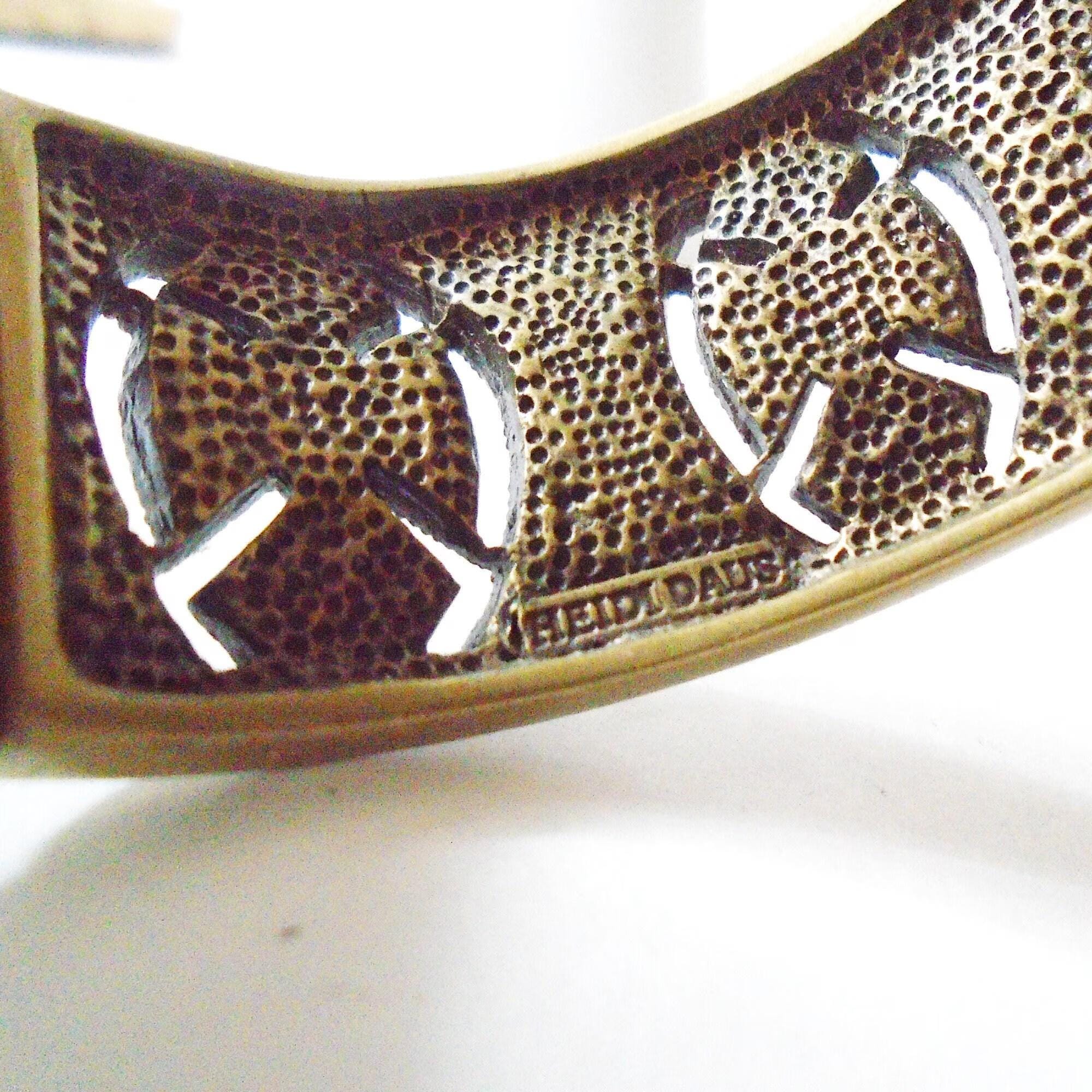 HEIDI DAUS BYZANTINE VINTAGE CUFF WATCH BRACELET Vintage Heidi Daus Byzantine Beauty Swarovski Crystal Bronze  main image 3
