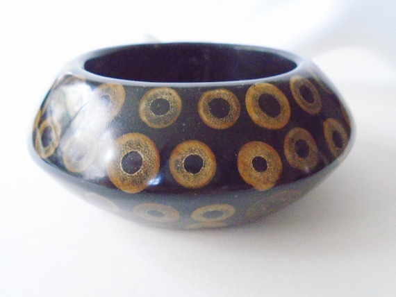 KJL Knife Edge Bamboo Slice Black Bangle, Kenneth… - image 4